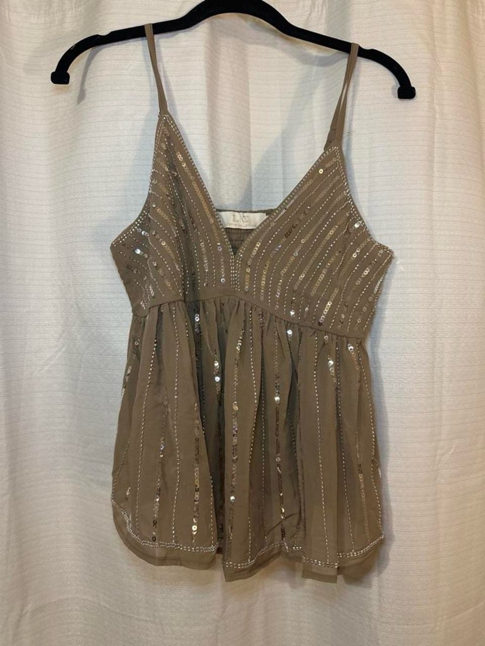 new with tags nude sequin top size S